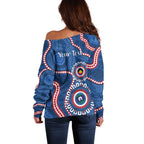 Western Bulldogs NAIDOC 2026 Personalised Off Shoulder Sweater 50 Years of Deadly Aboriginal Art