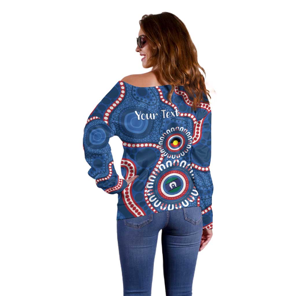 Western Bulldogs NAIDOC 2026 Personalised Off Shoulder Sweater 50 Years of Deadly Aboriginal Art