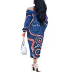 Western Bulldogs NAIDOC 2026 Personalised Off The Shoulder Long Sleeve Dress 50 Years of Deadly Aboriginal Art