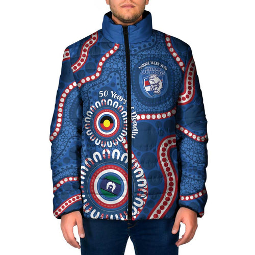 Western Bulldogs NAIDOC 2026 Personalised Padded Jacket 50 Years of Deadly Aboriginal Art