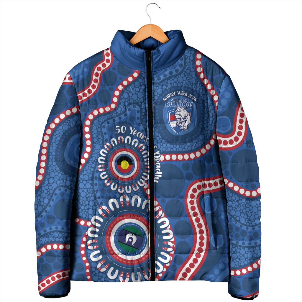 Western Bulldogs NAIDOC 2026 Personalised Padded Jacket 50 Years of Deadly Aboriginal Art
