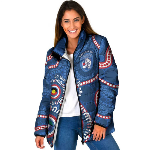 Western Bulldogs NAIDOC 2026 Personalised Padded Jacket 50 Years of Deadly Aboriginal Art