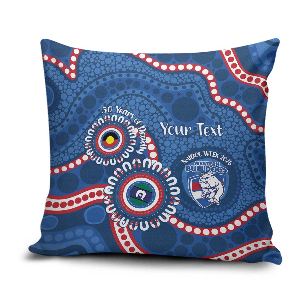 Western Bulldogs NAIDOC 2026 Personalised Pillow Cover 50 Years of Deadly Aboriginal Art