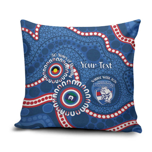 Western Bulldogs NAIDOC 2026 Personalised Pillow Cover 50 Years of Deadly Aboriginal Art