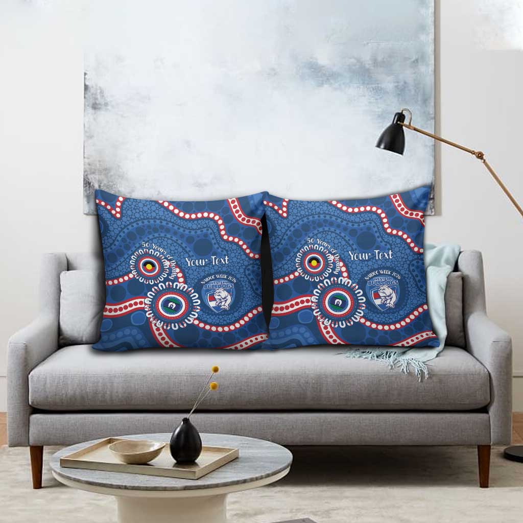 Western Bulldogs NAIDOC 2026 Personalised Pillow Cover 50 Years of Deadly Aboriginal Art
