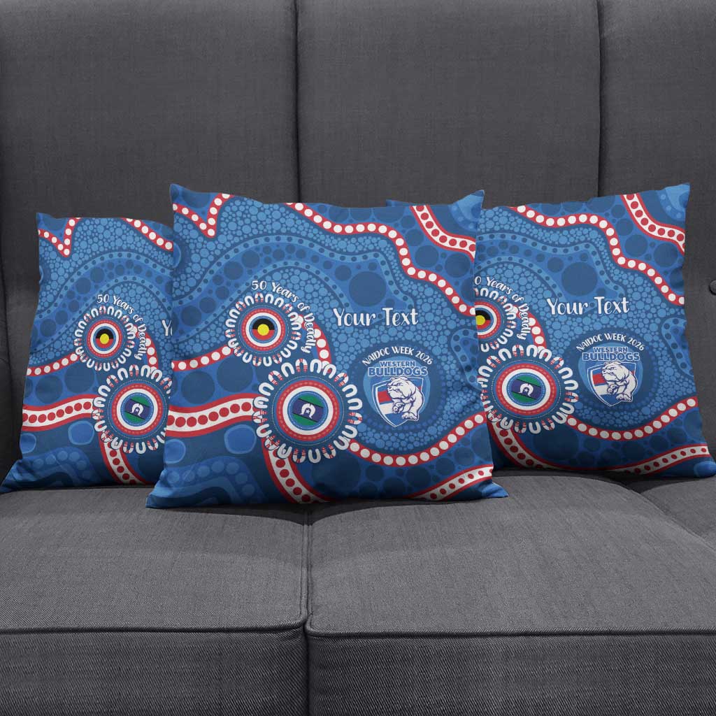 Western Bulldogs NAIDOC 2026 Personalised Pillow Cover 50 Years of Deadly Aboriginal Art