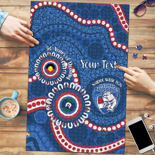 Western Bulldogs NAIDOC 2026 Personalised Puzzle 50 Years of Deadly Aboriginal Art