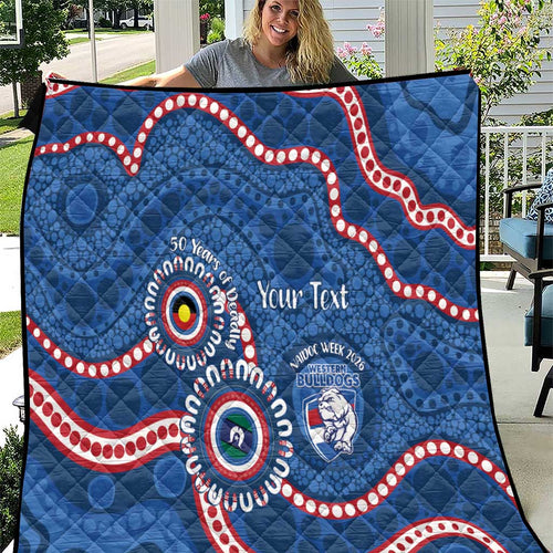 Western Bulldogs NAIDOC 2026 Personalised Quilt 50 Years of Deadly Aboriginal Art