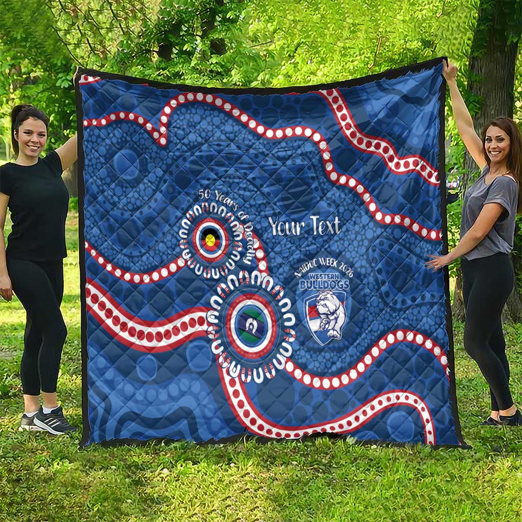 Western Bulldogs NAIDOC 2026 Personalised Quilt 50 Years of Deadly Aboriginal Art
