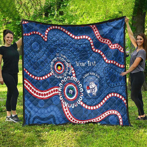 Western Bulldogs NAIDOC 2026 Personalised Quilt 50 Years of Deadly Aboriginal Art
