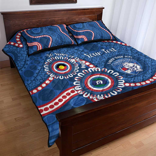 Western Bulldogs NAIDOC 2026 Personalised Quilt Bed Set 50 Years of Deadly Aboriginal Art