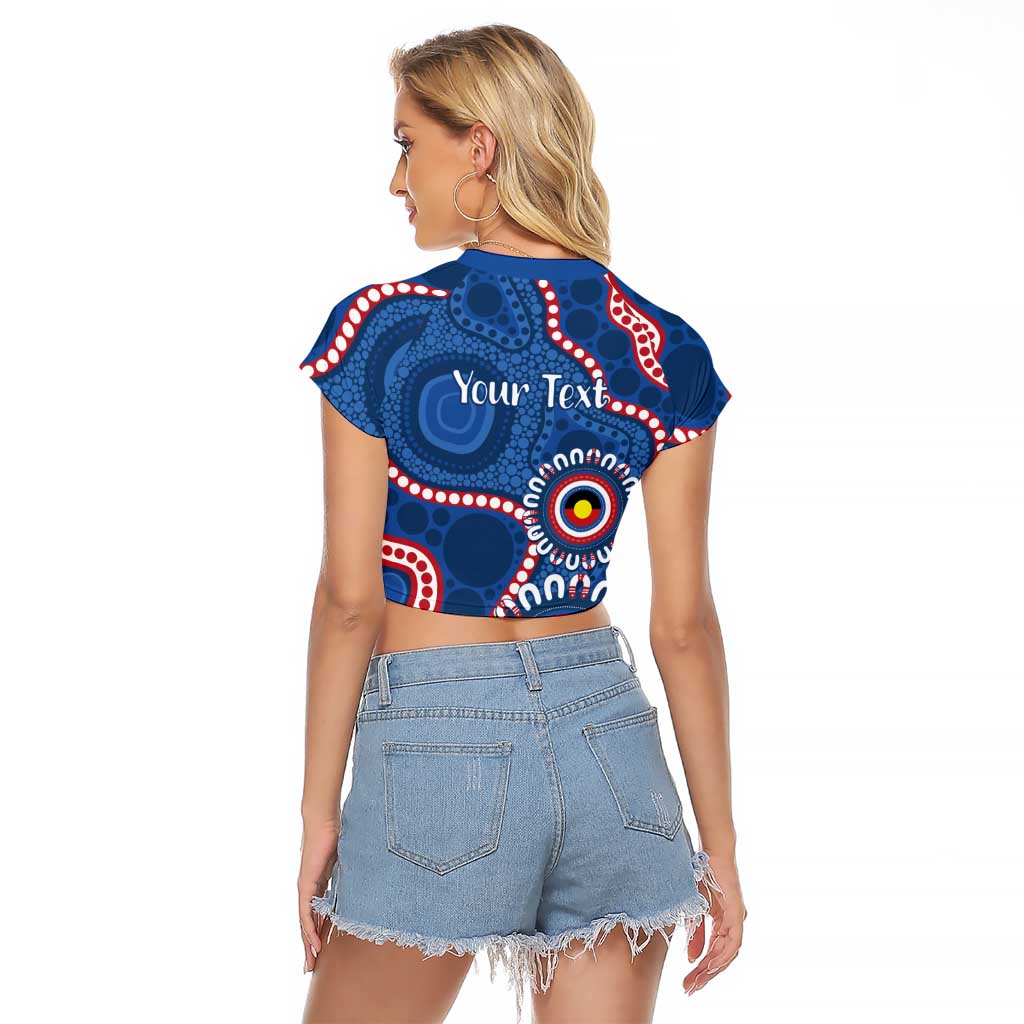Western Bulldogs NAIDOC 2026 Personalised Raglan Cropped T Shirt 50 Years of Deadly Aboriginal Art