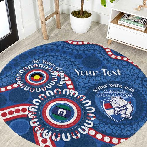 Western Bulldogs NAIDOC 2026 Personalised Round Carpet 50 Years of Deadly Aboriginal Art