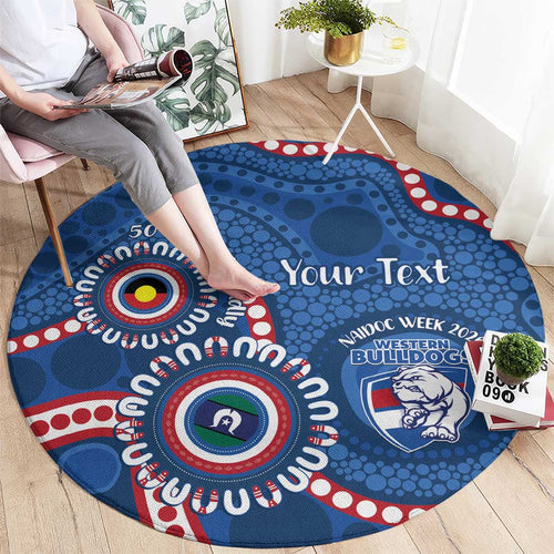 Western Bulldogs NAIDOC 2026 Personalised Round Carpet 50 Years of Deadly Aboriginal Art