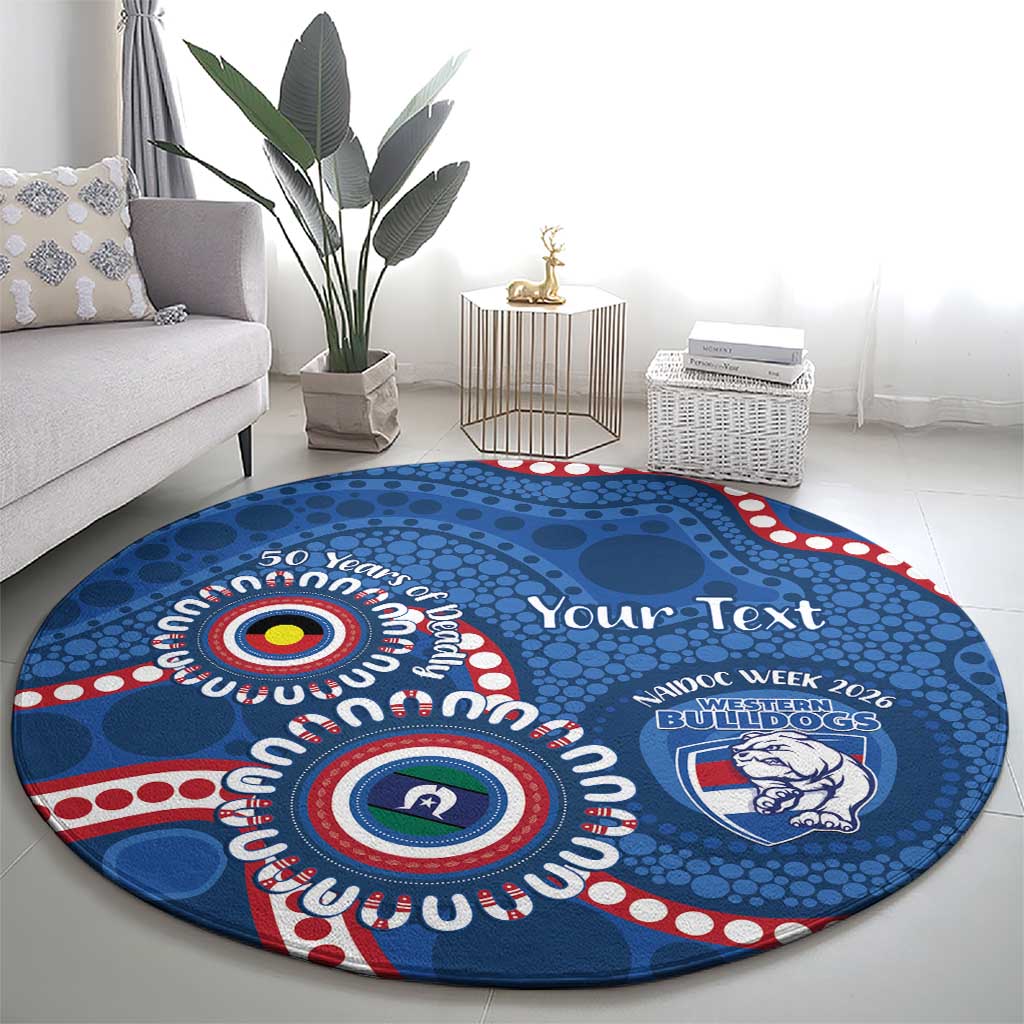 Western Bulldogs NAIDOC 2026 Personalised Round Carpet 50 Years of Deadly Aboriginal Art