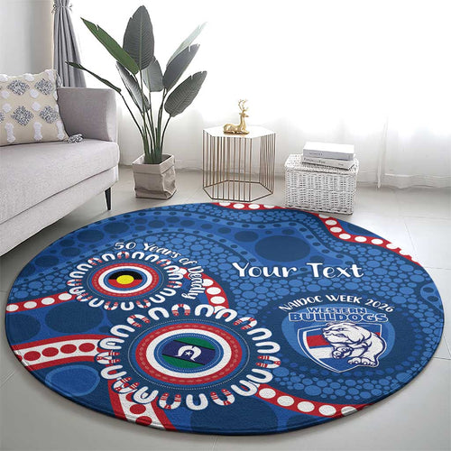 Western Bulldogs NAIDOC 2026 Personalised Round Carpet 50 Years of Deadly Aboriginal Art