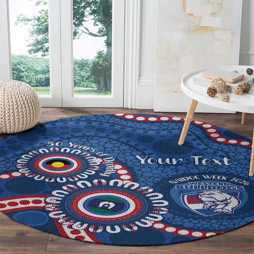 Western Bulldogs NAIDOC 2026 Personalised Round Carpet 50 Years of Deadly Aboriginal Art