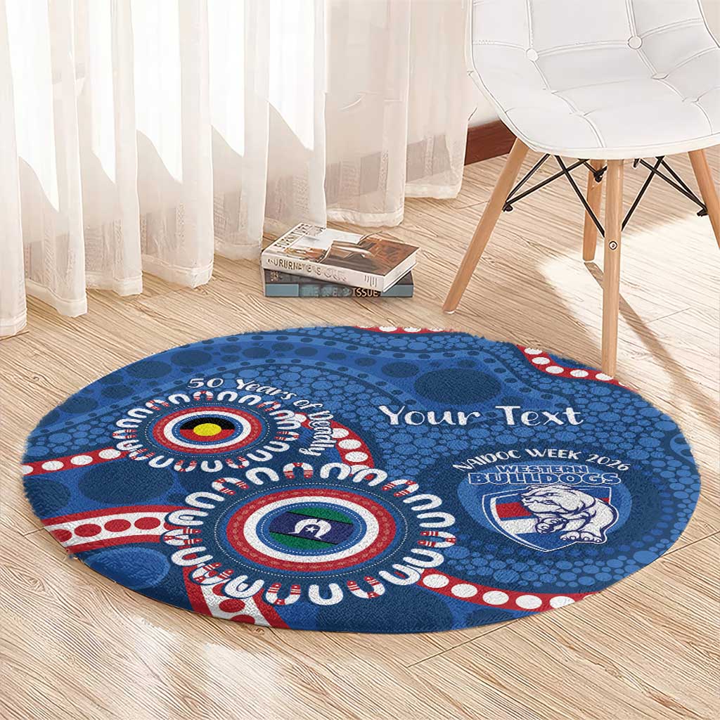 Western Bulldogs NAIDOC 2026 Personalised Round Carpet 50 Years of Deadly Aboriginal Art