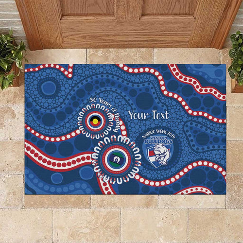 Western Bulldogs NAIDOC 2026 Personalised Rubber Doormat 50 Years of Deadly Aboriginal Art