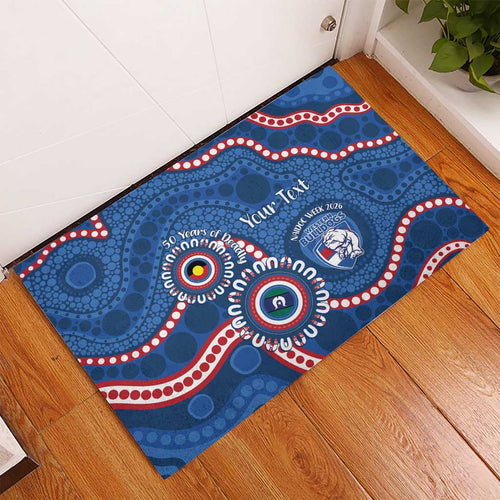 Western Bulldogs NAIDOC 2026 Personalised Rubber Doormat 50 Years of Deadly Aboriginal Art