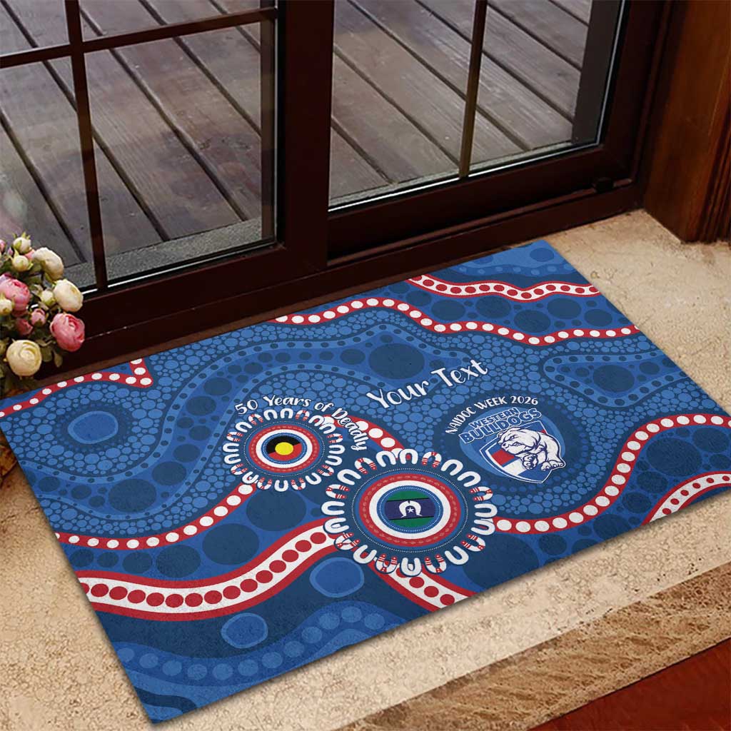 Western Bulldogs NAIDOC 2026 Personalised Rubber Doormat 50 Years of Deadly Aboriginal Art