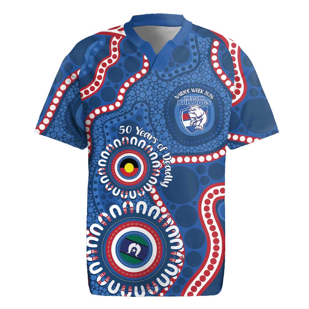 Western Bulldogs NAIDOC 2026 Personalised Rugby Jersey 50 Years of Deadly Aboriginal Art