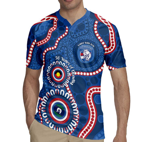 Western Bulldogs NAIDOC 2026 Personalised Rugby Jersey 50 Years of Deadly Aboriginal Art