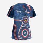 Western Bulldogs NAIDOC 2026 Personalised Scrub Top 50 Years of Deadly Aboriginal Art