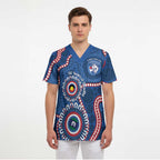 Western Bulldogs NAIDOC 2026 Personalised Scrub Top 50 Years of Deadly Aboriginal Art