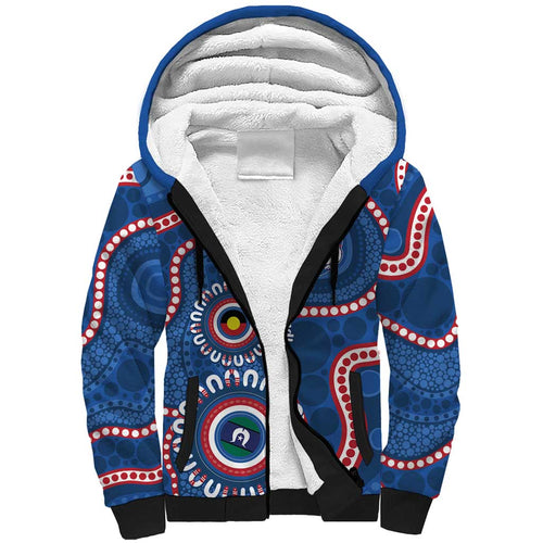 Western Bulldogs NAIDOC 2026 Personalised Sherpa Hoodie 50 Years of Deadly Aboriginal Art
