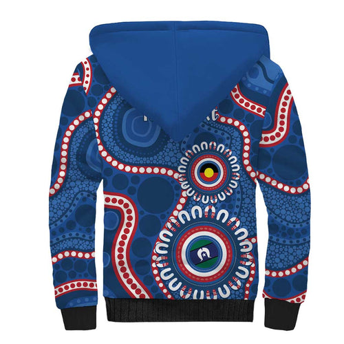 Western Bulldogs NAIDOC 2026 Personalised Sherpa Hoodie 50 Years of Deadly Aboriginal Art