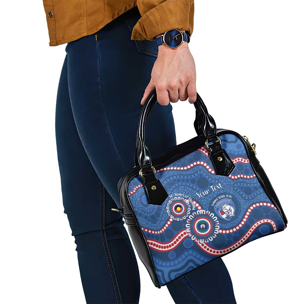 Western Bulldogs NAIDOC 2026 Personalised Shoulder Handbag 50 Years of Deadly Aboriginal Art