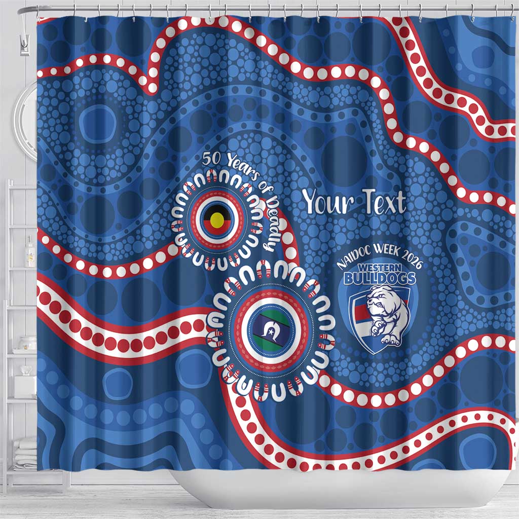 Western Bulldogs NAIDOC 2026 Personalised Shower Curtain 50 Years of Deadly Aboriginal Art