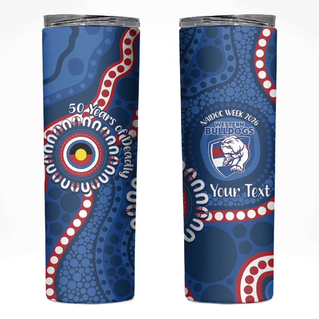 Western Bulldogs NAIDOC 2026 Personalised Skinny Tumbler 50 Years of Deadly Aboriginal Art