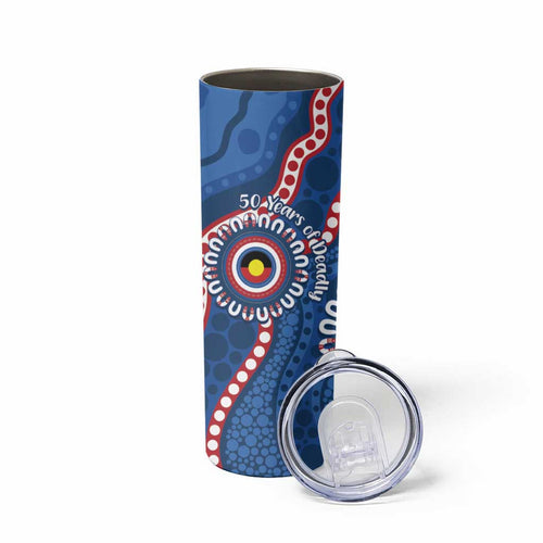 Western Bulldogs NAIDOC 2026 Personalised Skinny Tumbler 50 Years of Deadly Aboriginal Art