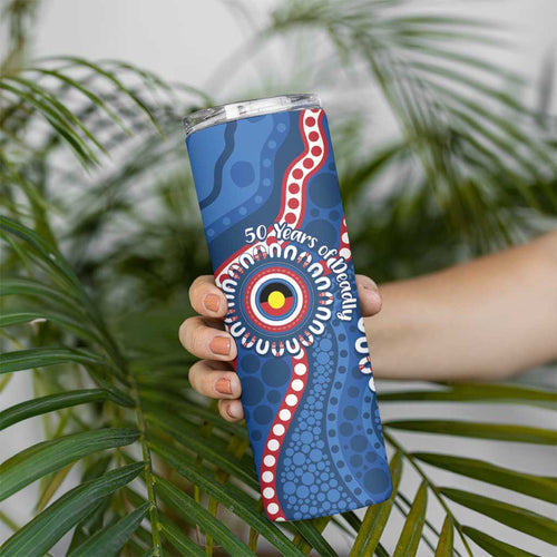 Western Bulldogs NAIDOC 2026 Personalised Skinny Tumbler 50 Years of Deadly Aboriginal Art