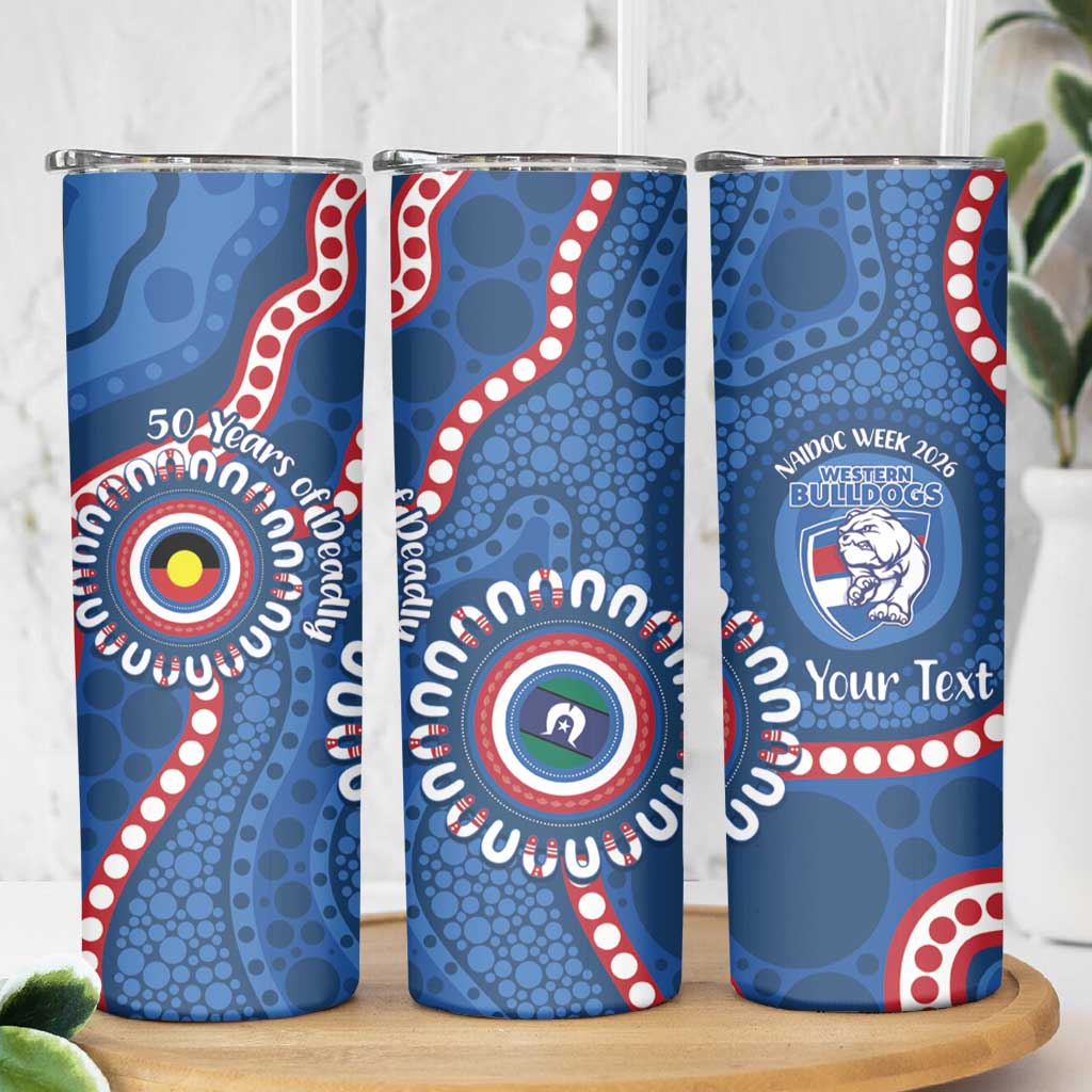 Western Bulldogs NAIDOC 2026 Personalised Skinny Tumbler 50 Years of Deadly Aboriginal Art