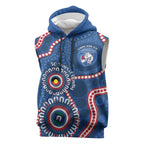 Western Bulldogs NAIDOC 2026 Personalised Sleeveless Hoodie 50 Years of Deadly Aboriginal Art