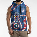 Western Bulldogs NAIDOC 2026 Personalised Sleeveless Hoodie 50 Years of Deadly Aboriginal Art