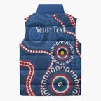 Western Bulldogs NAIDOC 2026 Personalised Sleeveless Puffer Jacket 50 Years of Deadly Aboriginal Art
