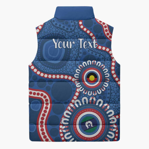 Western Bulldogs NAIDOC 2026 Personalised Sleeveless Puffer Jacket 50 Years of Deadly Aboriginal Art