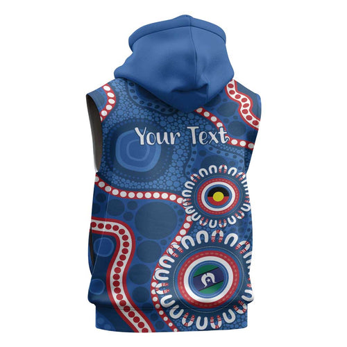 Western Bulldogs NAIDOC 2026 Personalised Sleeveless Zip Hoodie 50 Years of Deadly Aboriginal Art