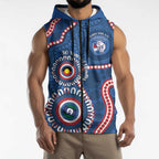 Western Bulldogs NAIDOC 2026 Personalised Sleeveless Zip Hoodie 50 Years of Deadly Aboriginal Art