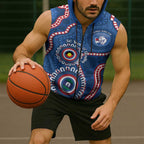 Western Bulldogs NAIDOC 2026 Personalised Sleeveless Zip Hoodie 50 Years of Deadly Aboriginal Art
