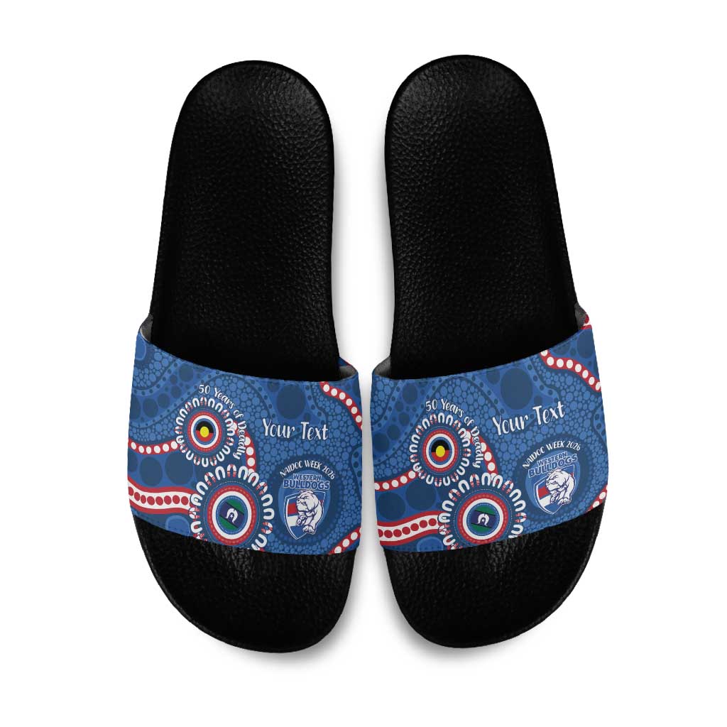 Western Bulldogs NAIDOC 2026 Personalised Slide Sandals 50 Years of Deadly Aboriginal Art