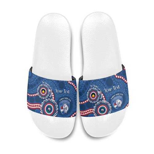 Western Bulldogs NAIDOC 2026 Personalised Slide Sandals 50 Years of Deadly Aboriginal Art