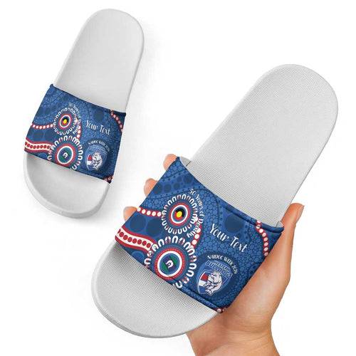 Western Bulldogs NAIDOC 2026 Personalised Slide Sandals 50 Years of Deadly Aboriginal Art
