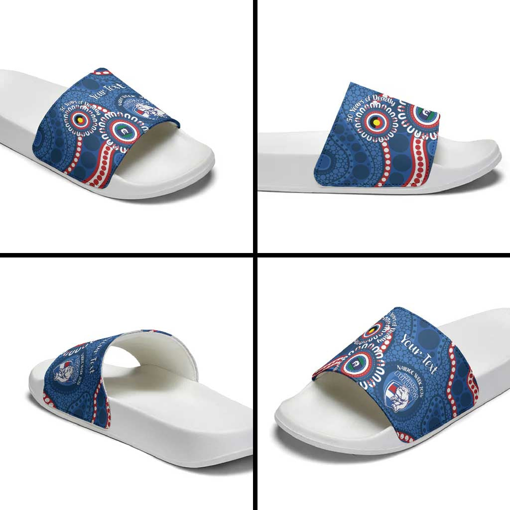 Western Bulldogs NAIDOC 2026 Personalised Slide Sandals 50 Years of Deadly Aboriginal Art
