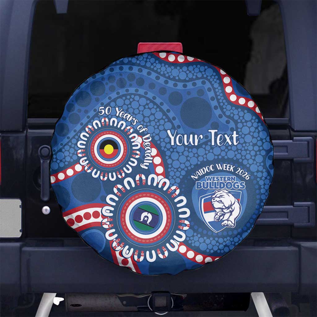 Western Bulldogs NAIDOC 2026 Personalised Spare Tire Cover 50 Years of Deadly Aboriginal Art