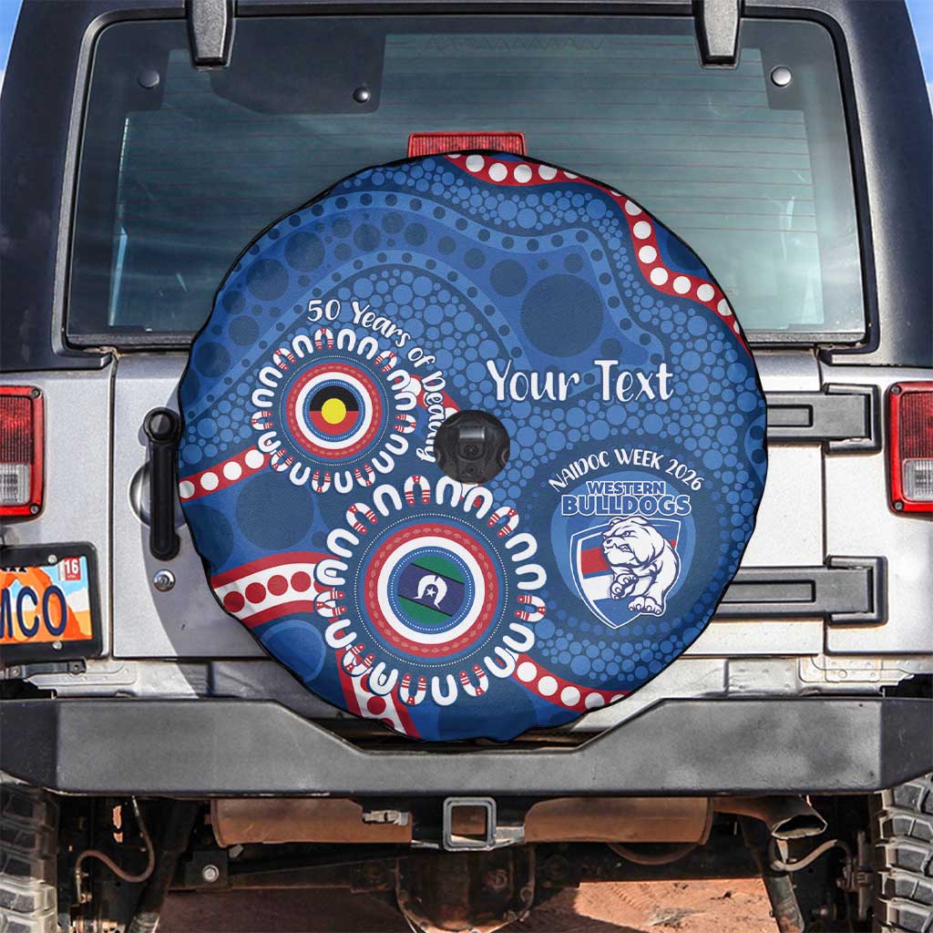 Western Bulldogs NAIDOC 2026 Personalised Spare Tire Cover 50 Years of Deadly Aboriginal Art